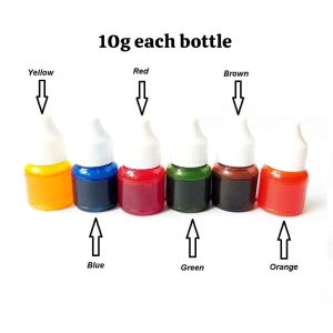 Candle Liquid Dyes Set of 6 Colours with Dropper – High Pigment Oil-Based Candle Colorants (10g Each)