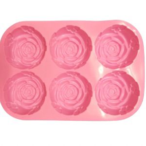 Rose Soap Mould 6 Cavity Silicone Mold