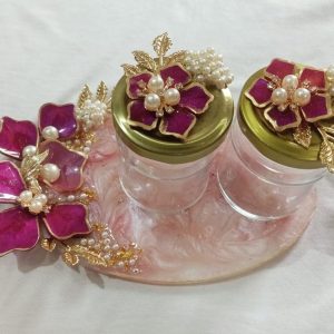 Custom Resin Tray with Glass Jar