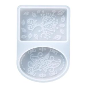 Silicone Soap Mould – 2 Cavities Oval & Rectangular Textured Design Mold