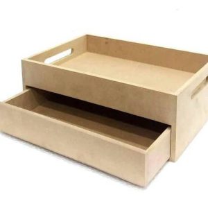MDF Tea Tray with Storage Drawer
