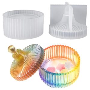 Stripes Jewelry Box & Candy Jar Silicone Mold