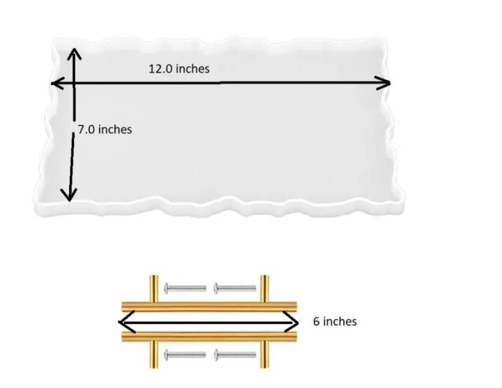 7 × 12 Inch Silicone Irregular Rectangular Tray Mould with 1 Pair of Handles