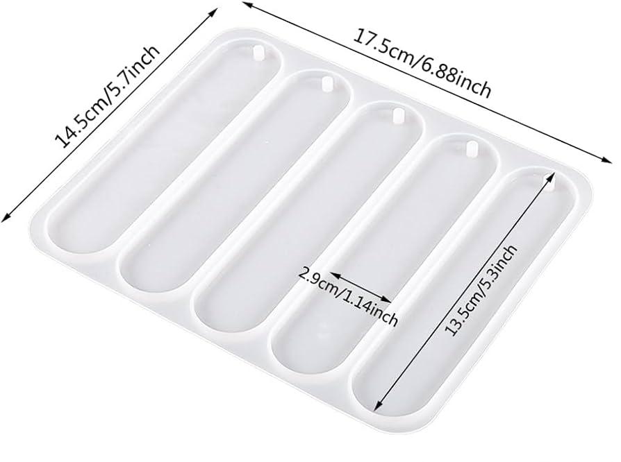5 Cavity Bookmark Mould – Silicone Resin Bookmark Making Mold for DIY Craft & Epoxy Art