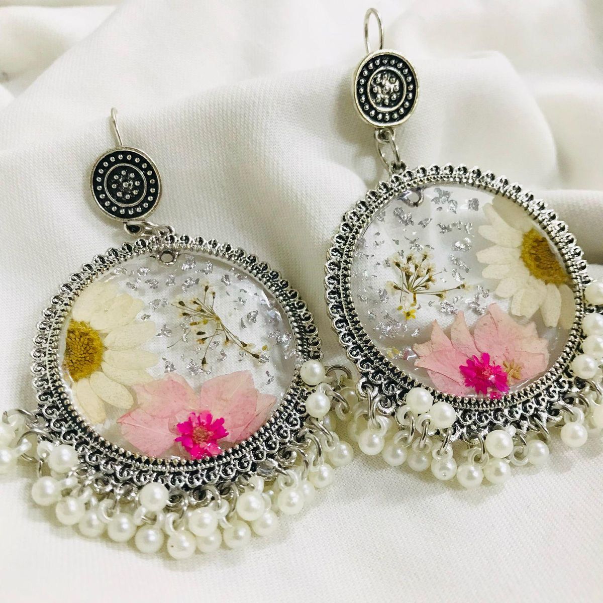 Crystal Clear Jhumka – Elegant Handmade Resin Jewellery with Premium Transparent Finish