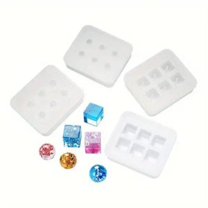 Resin Beads Silicone Mould – Cube & Sphere Epoxy Resin Mould Set