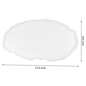 Large Oval Irregular Resin Tray Silicone Mould (13.5 × 9.6 Inch)
