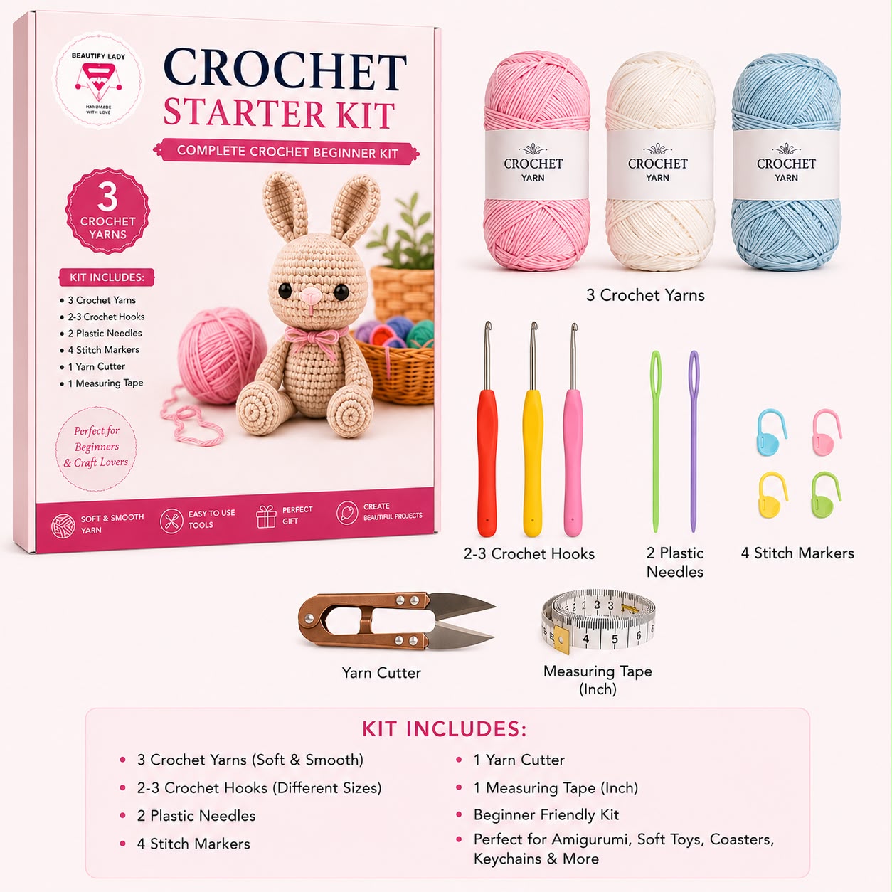 Crochet Yarn Kit for Beginners
