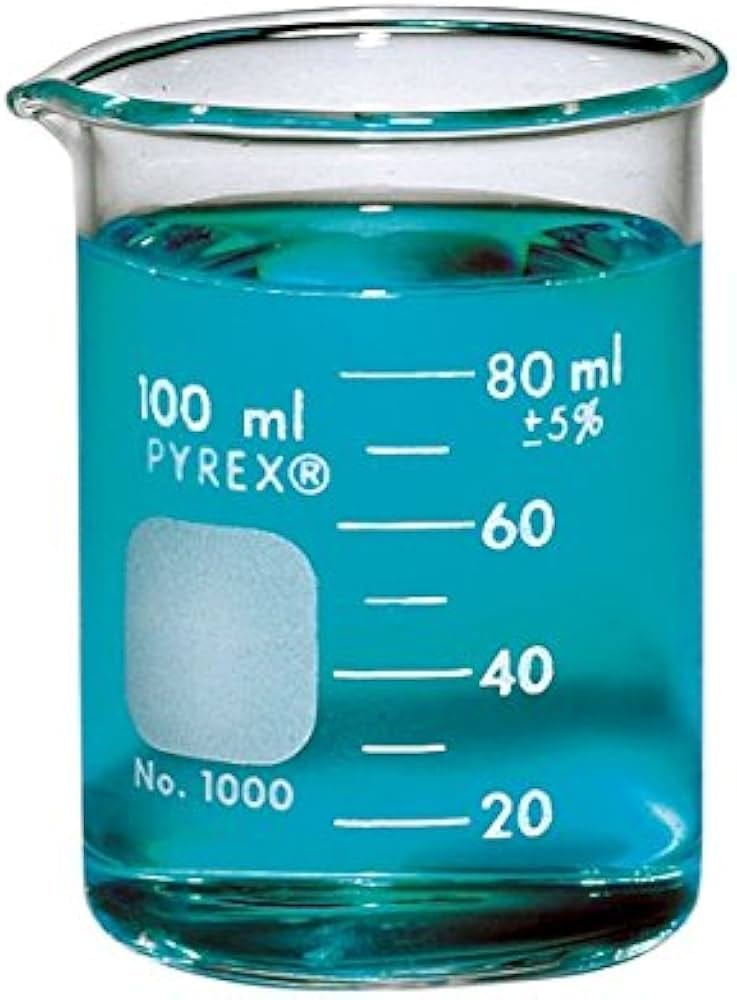 Glass Beaker 100ml – Borosilicate Pyrex Measuring Beaker with Spout