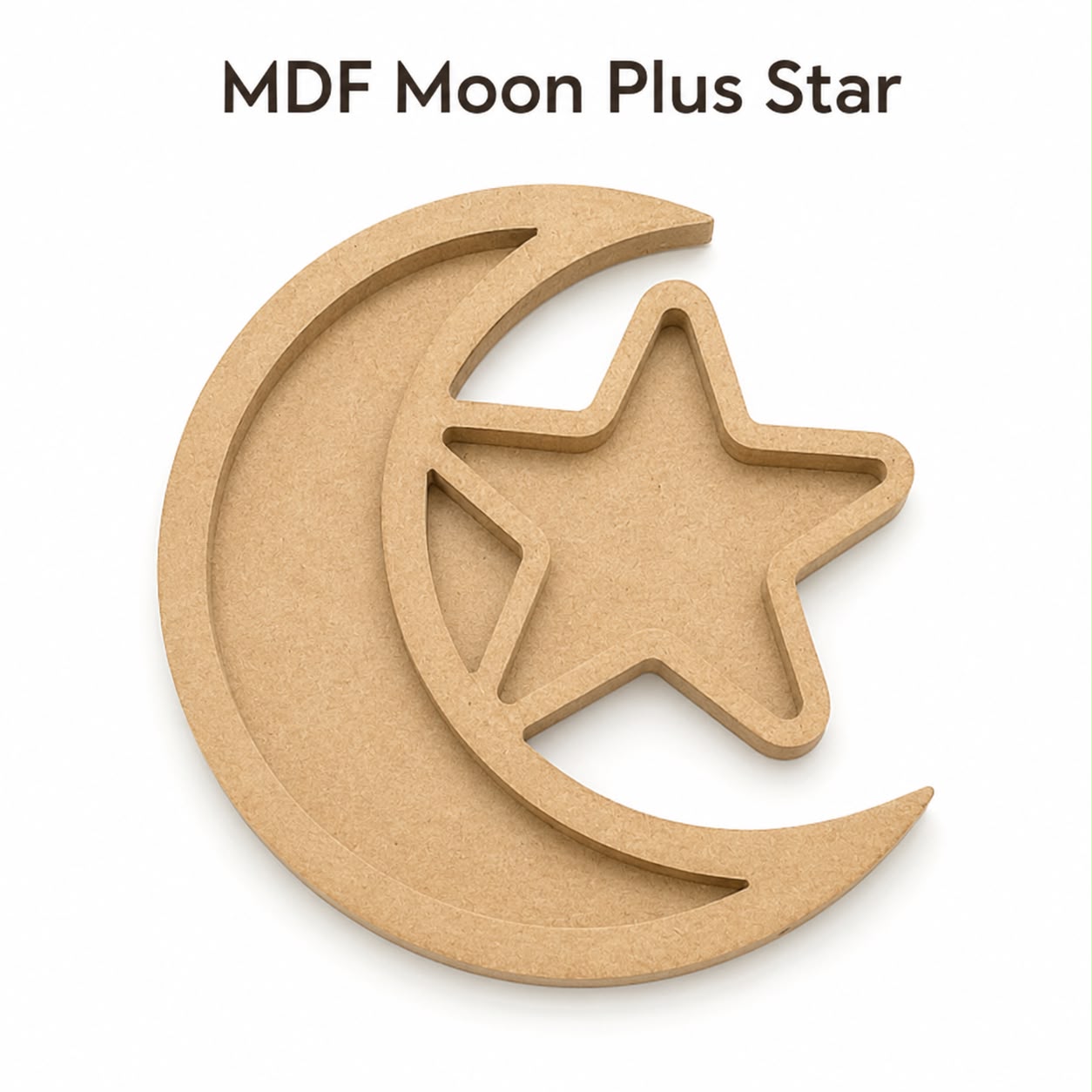 MDF Moon + Star (10 × 12 Inches)