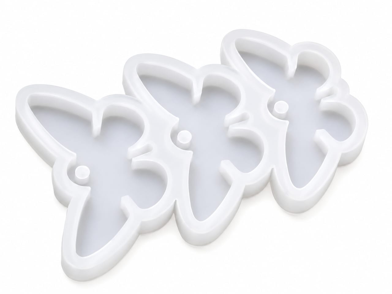 Triple Butterfly Silicone Resin Mold | 3-Cavity Butterfly Keychain & Pendant Mold