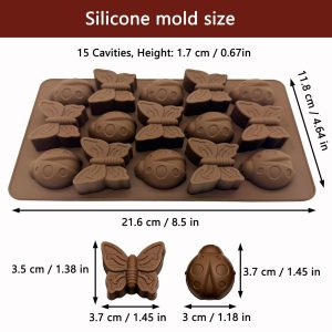 Butterfly & Ladybug Silicone Mold – 15 Cavity Reusable Craft Mold