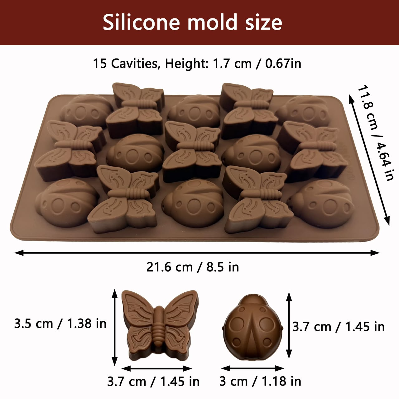 Butterfly & Ladybug Silicone Mold – 15 Cavity Reusable Craft Mold