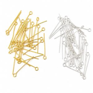 Metal Eye Pins for Jewelry Making – Gold & Silver | 50 Pieces Pack