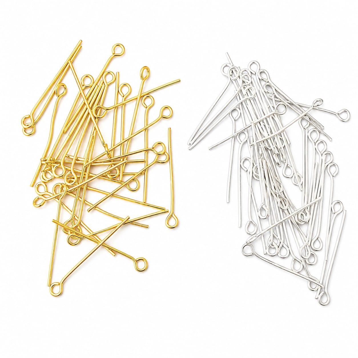 Metal Eye Pins for Jewelry Making – Gold & Silver | 50 Pieces Pack