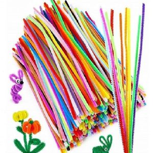Pipe Cleaners (100 Pieces Pack) – Random Colors Chenille Stems for DIY Crafts & School Projects