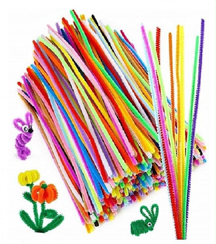 Pipe Cleaners (100 Pieces Pack) – Random Colors Chenille Stems for DIY Crafts & School Projects
