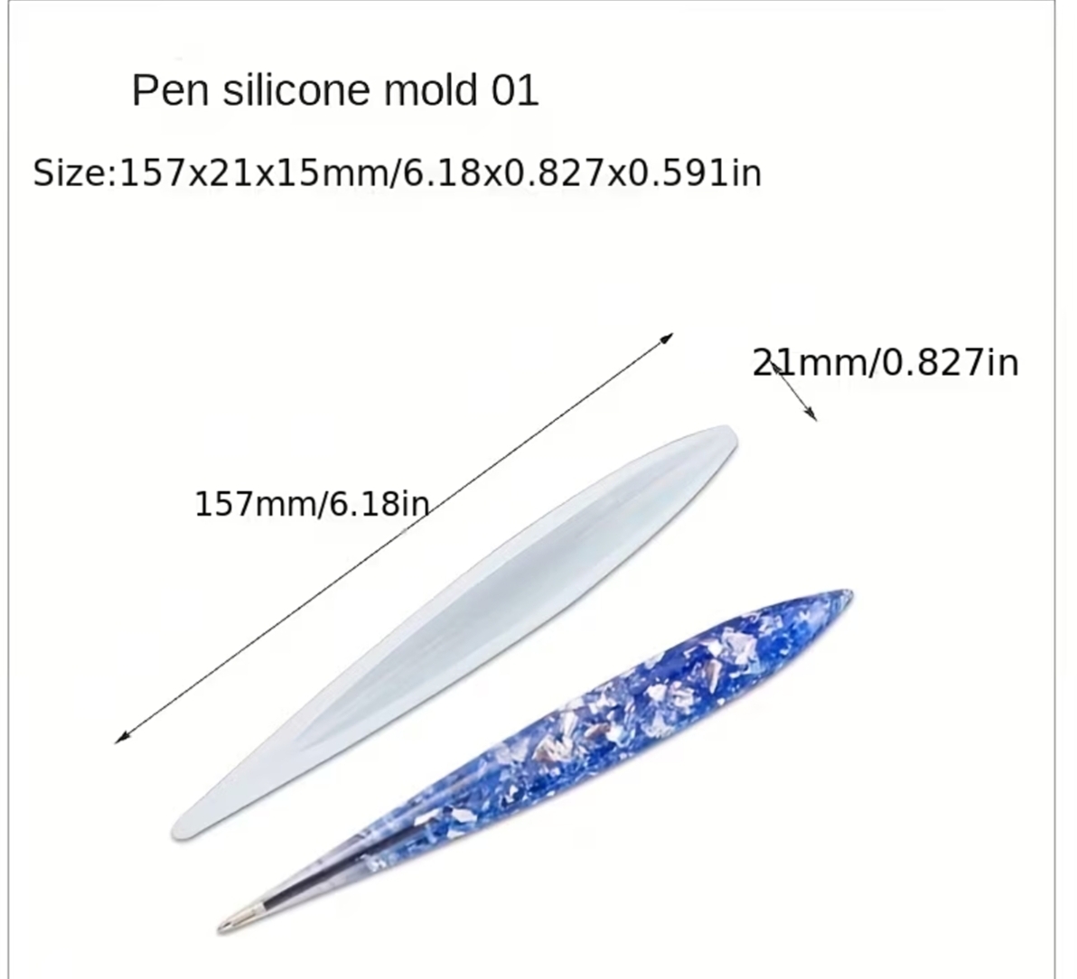Resin Pen Silicone Mold – Reusable Epoxy & UV Resin Casting Mold for DIY Custom Pens
