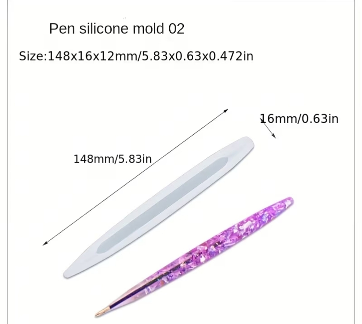 Resin Pen Silicone Mold 02 – Reusable DIY Pen Making Mold