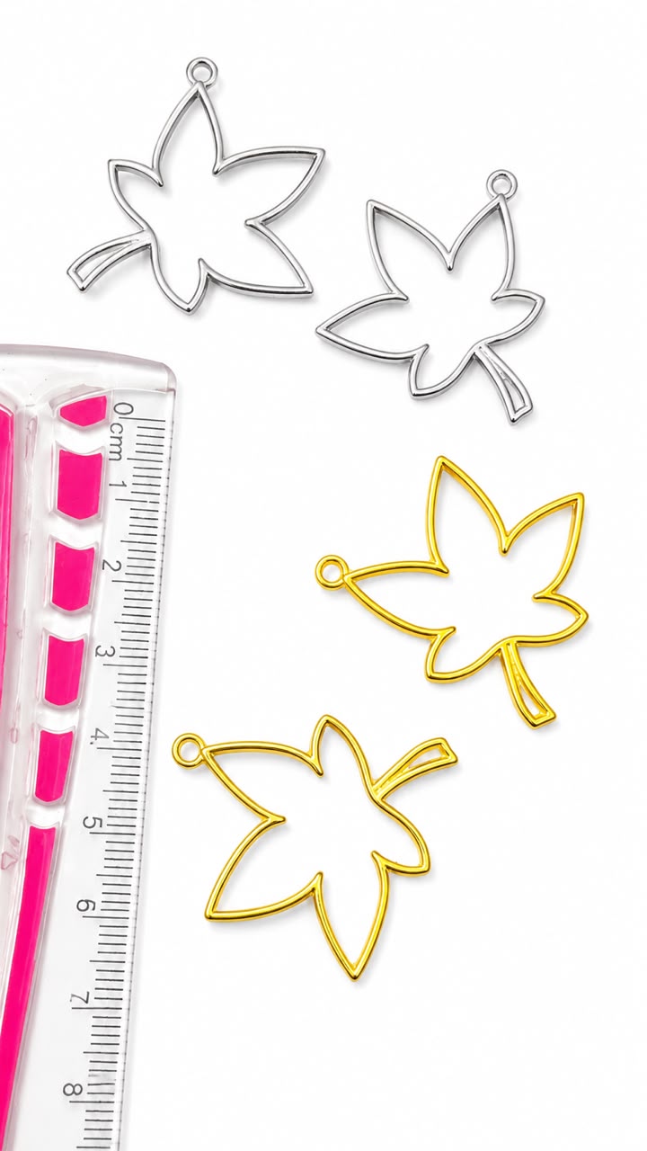 Leaf Open Bezel Charm (Gold & Silver) – Resin Jewelry Making
