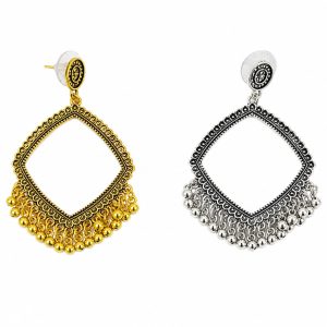 Decorative Metal Earring Bases – Square Design for DIY Jewelry Making