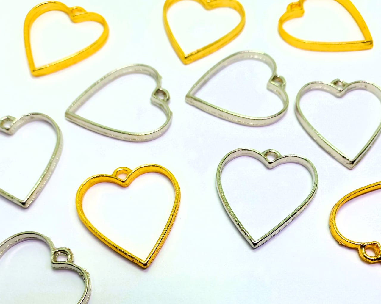 Heart Shape Metal Pendants – Gold & Silver | DIY Jewelry & Craft Making