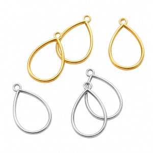Teardrop Metal Charms – Gold & Silver | DIY Jewelry & Craft Making