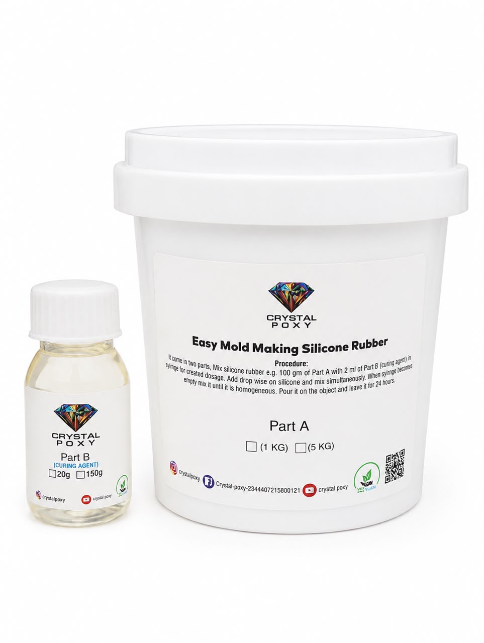 Crystal Poxy Easy Mold Making Silicone Rubber – 2-Part Silicone System