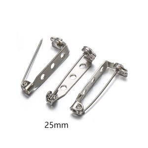 25mm Brooch Pins – 12 Pcs | Metal Pin Bases for DIY Crafts