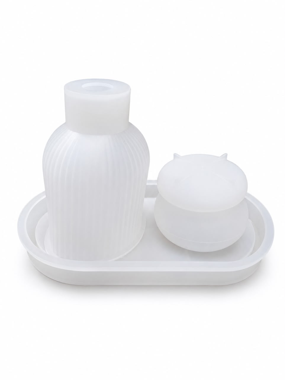 Silicone Bathroom Set Mould – Bottle, Jar & Tray