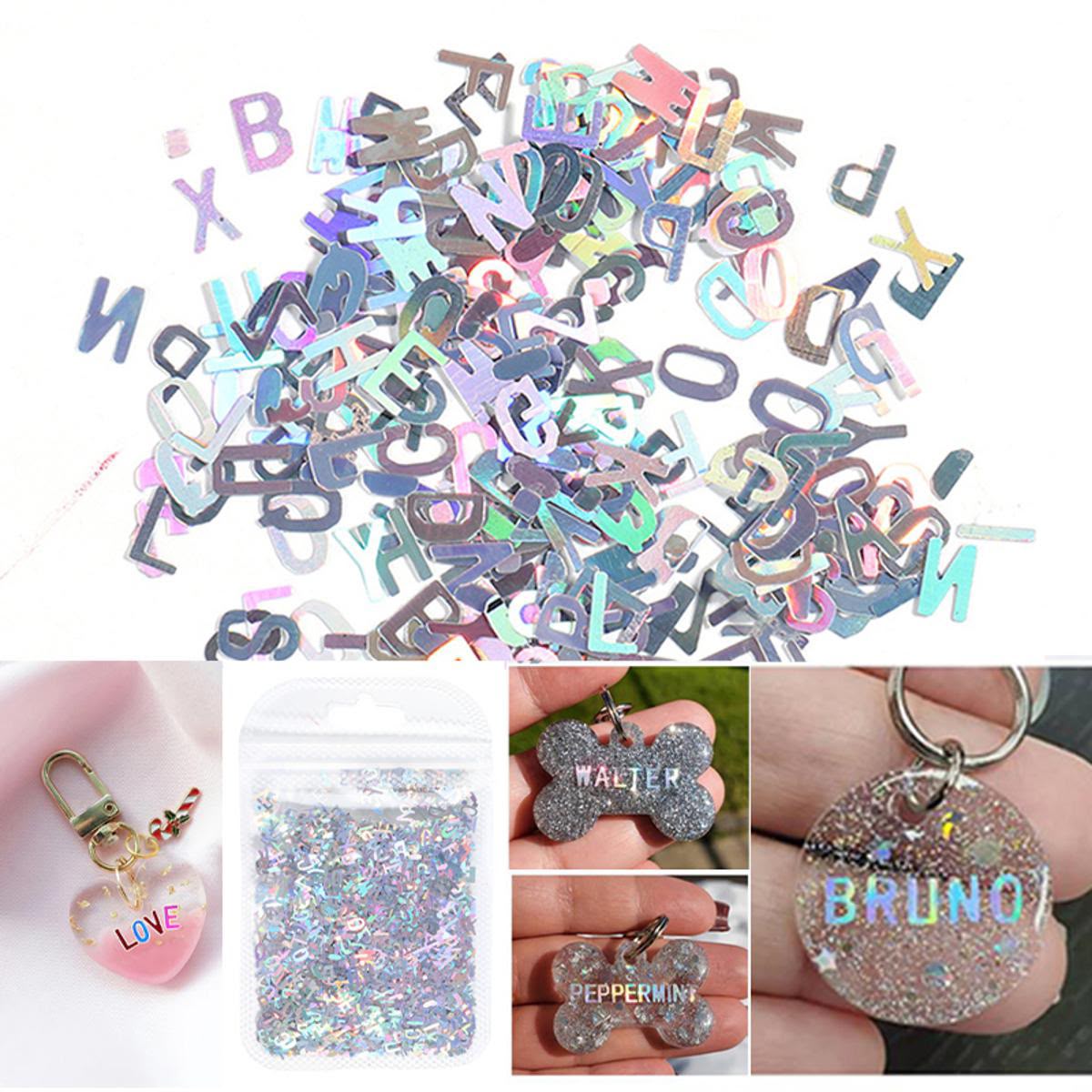 Gold & Silver Alphabet Glitter Charms – 5g