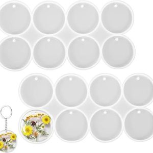 Round Keychain Resin Mould – 8 in 1