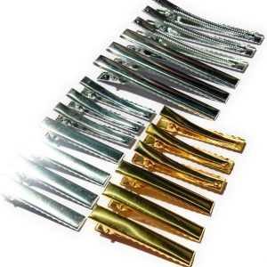 3 Inch Metal Hair Clip Base – Gold & Silver